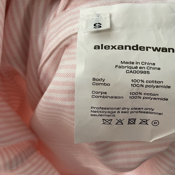 Alexander Wang Falling Off Shoulder illusion Stripe Dress - Picture 8 of 8